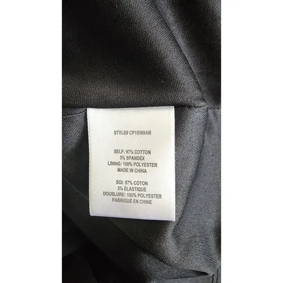 Eva Franco One-Shoulder Pleated Black Size 8 Cotton Midi Dress - Picture 8 of 8